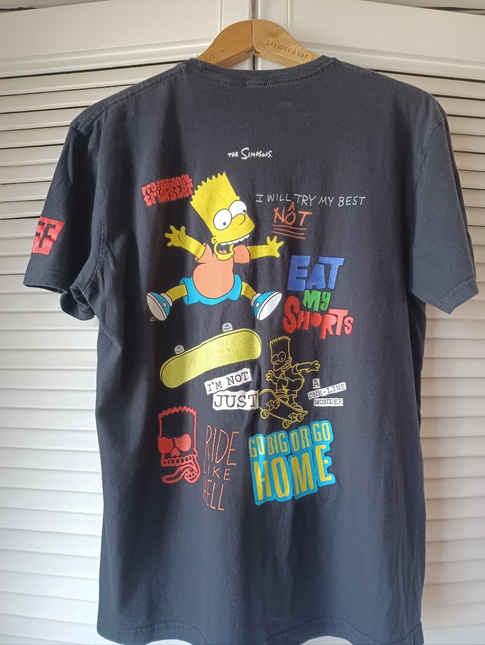 The Simpsons Neff Bart Skate Graphic Large Tee - Black